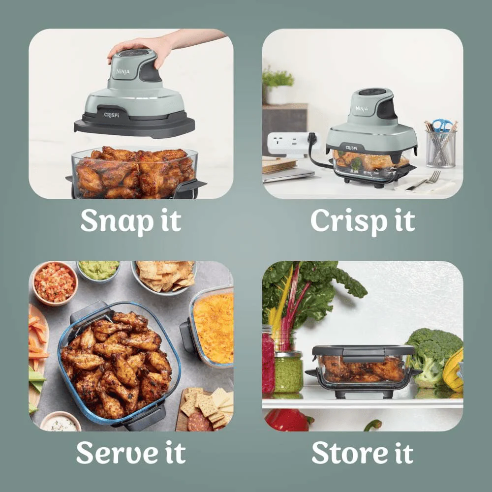 Ninja CRISPi 4-in-1 Portable Glass Air Fryer - Sage FN101UKSG - Image 12