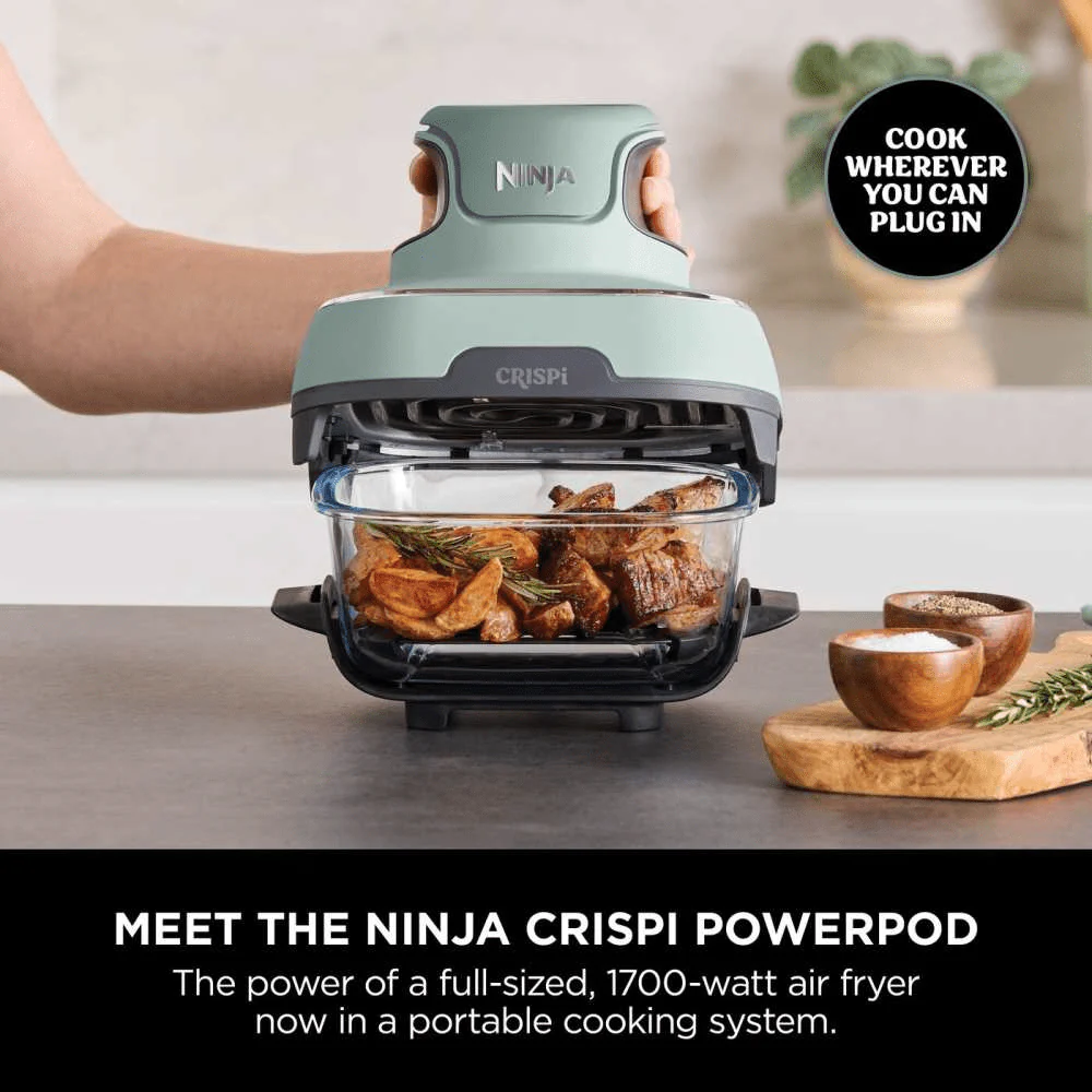 Ninja CRISPi 4-in-1 Portable Glass Air Fryer - Sage FN101UKSG - Image 5