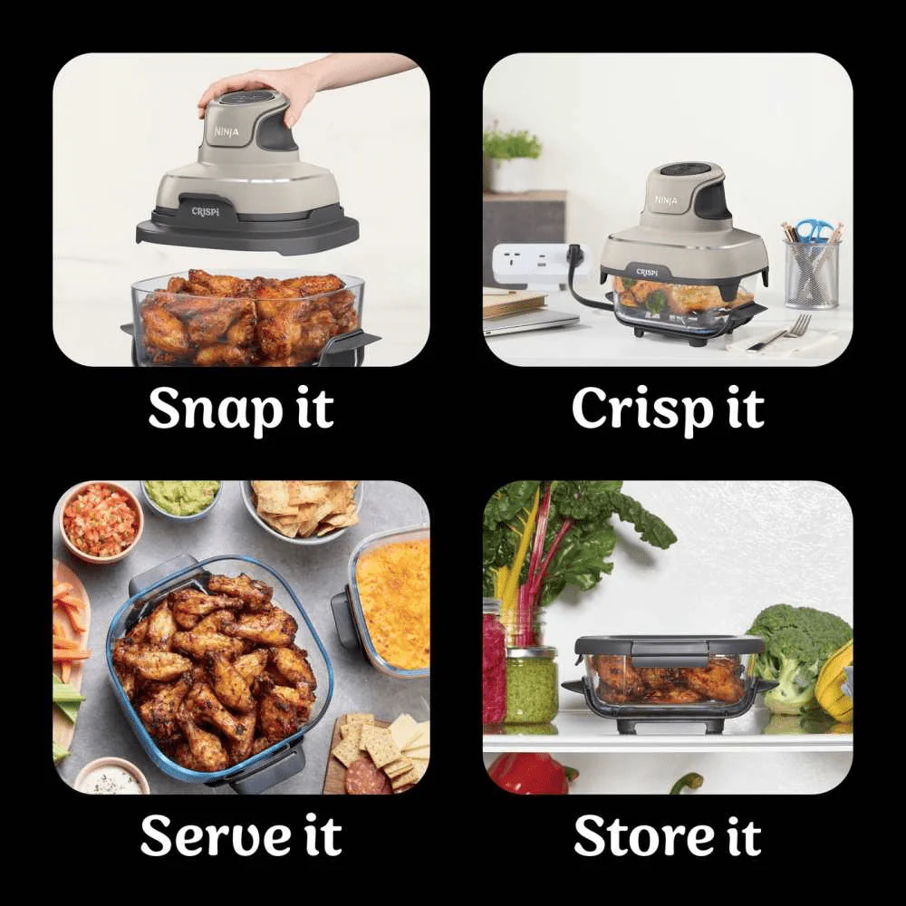 Ninja CRISPi 4-in-1 Portable Glass Air Fryer - Stone FN101UKST - Image 12