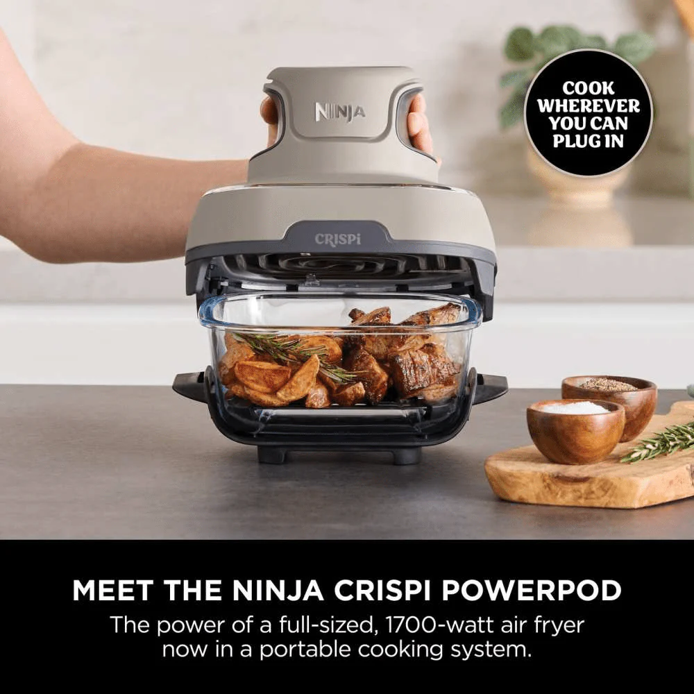 Ninja CRISPi 4-in-1 Portable Glass Air Fryer - Stone FN101UKST - Image 8