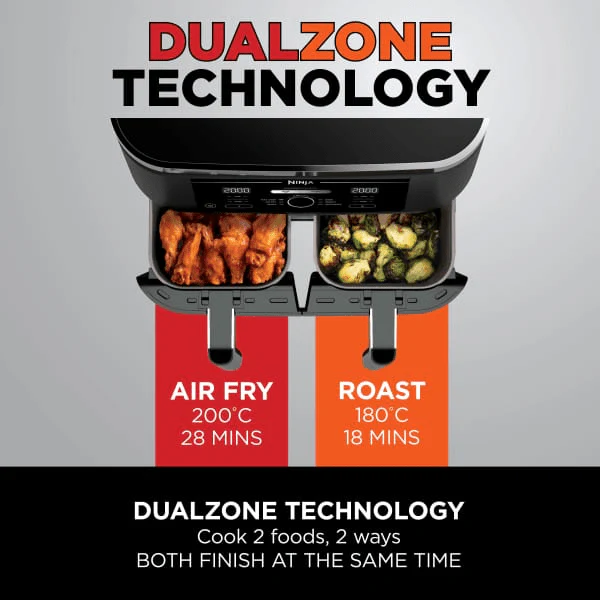 Ninja Foodi 4-in-1 Dual Zone Air Fryer 7.6L AF200UK - Image 12