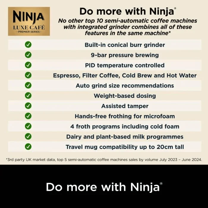 Ninja Luxe Café Premier Espresso Machine – Black ES601UKBK - Image 8