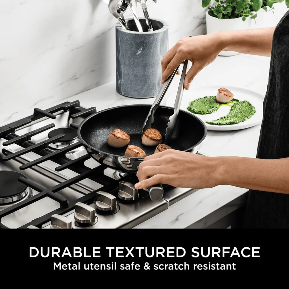 Ninja ZEROSTICK Stainless Steel 28cm Frying Pan - C60028UK - Image 2