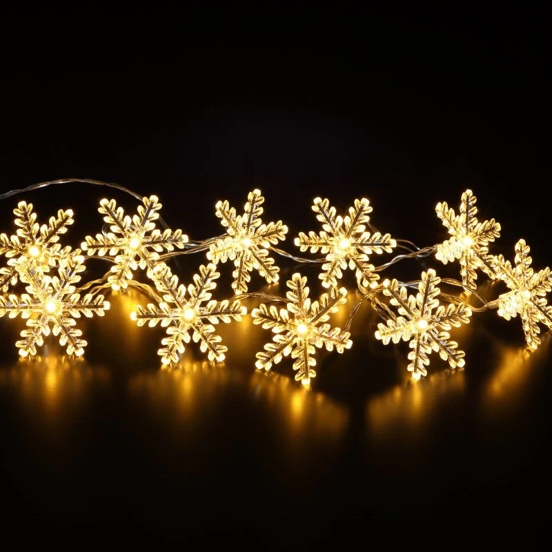 Noma 10 Warm White Large Snowflake String Light - Battery Operated