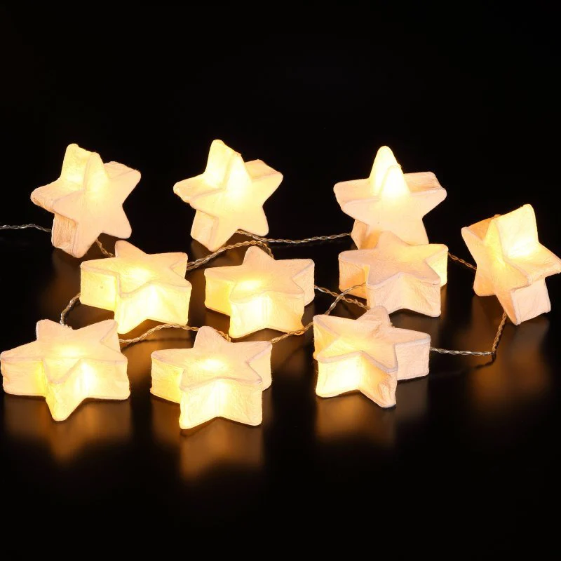 Noma 10 Warm White Paper Star String Light - Battery Operated