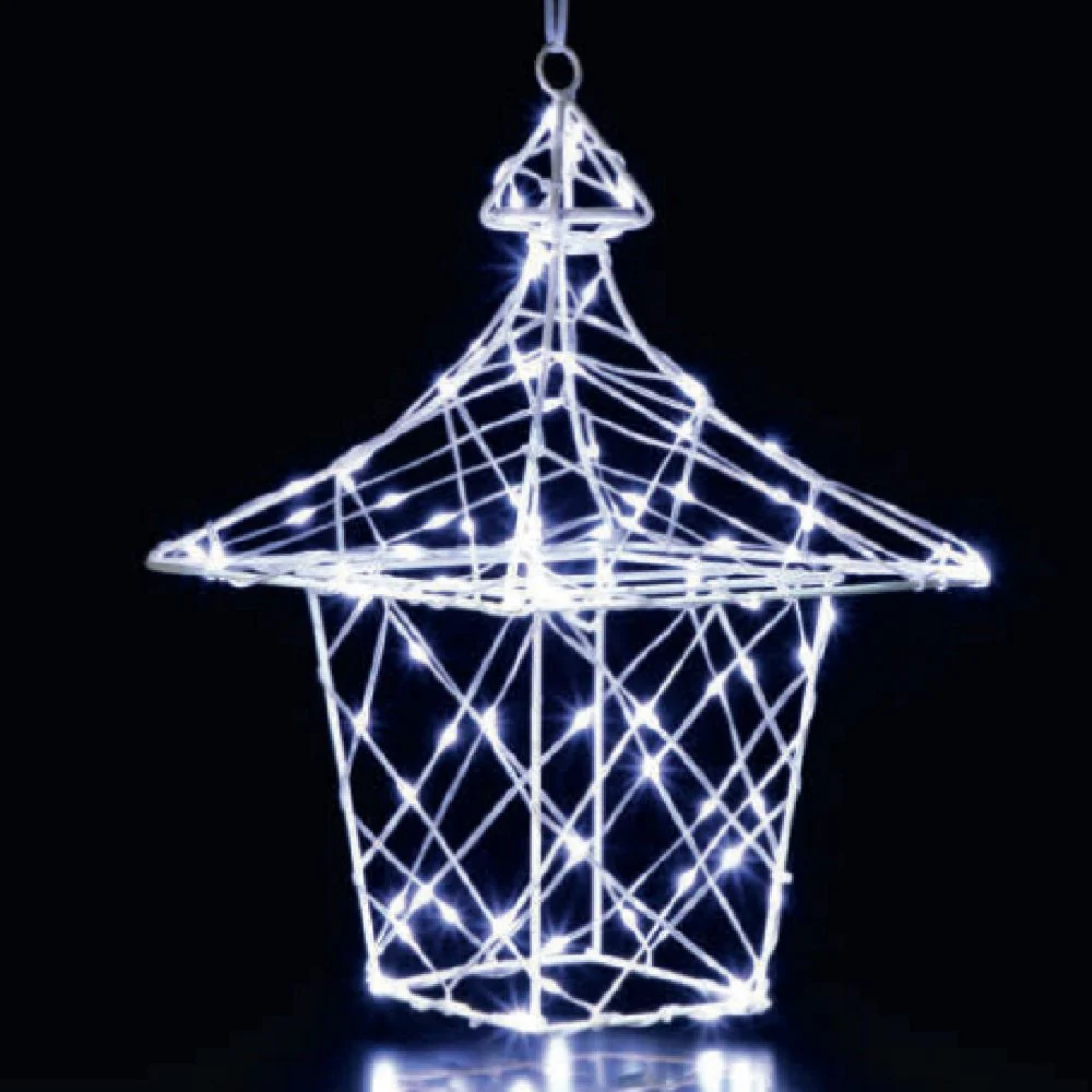 Noma 35cm White Flexi Dickensian Hanging Lantern