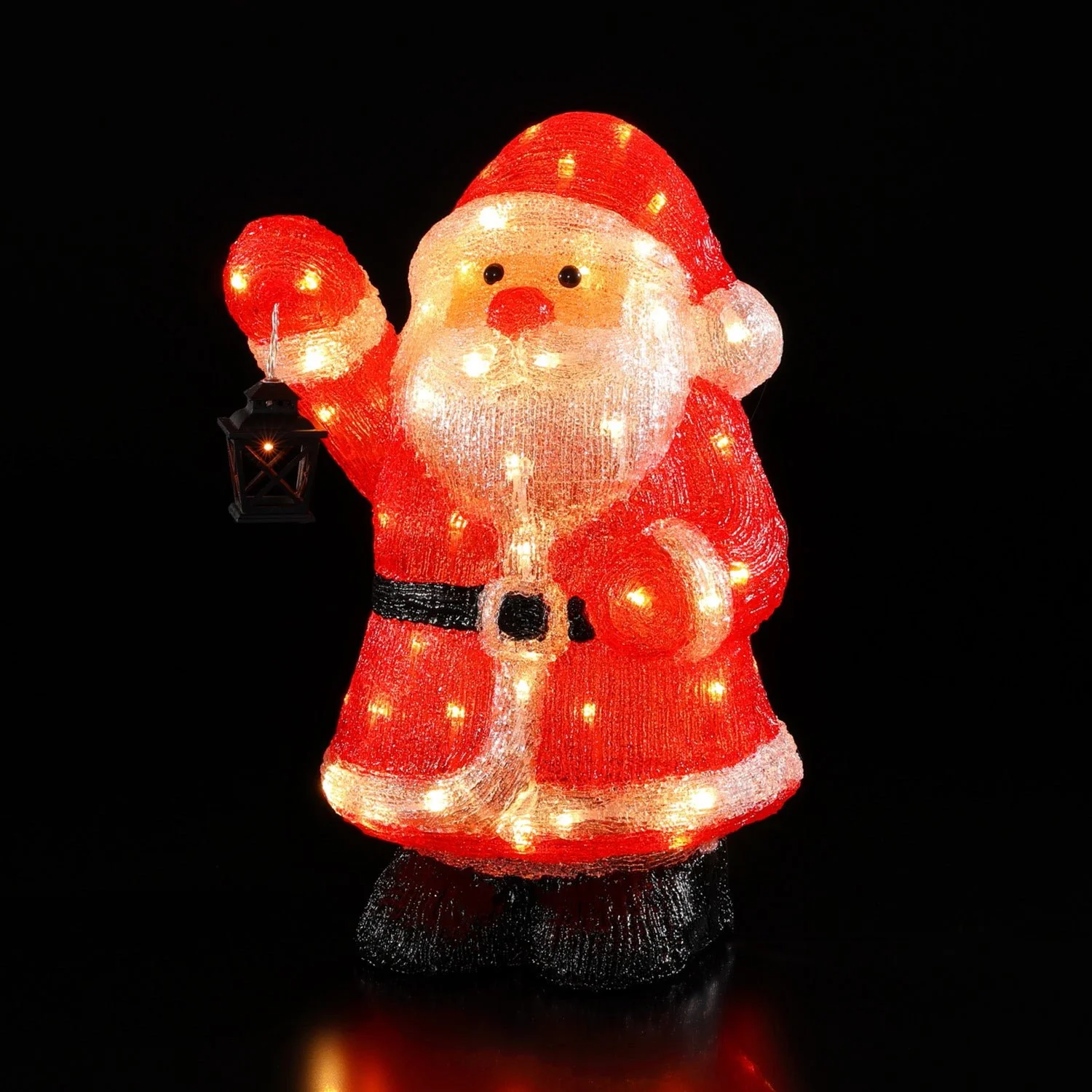 Noma 45cm Acrylic Santa With Flickering Lantern