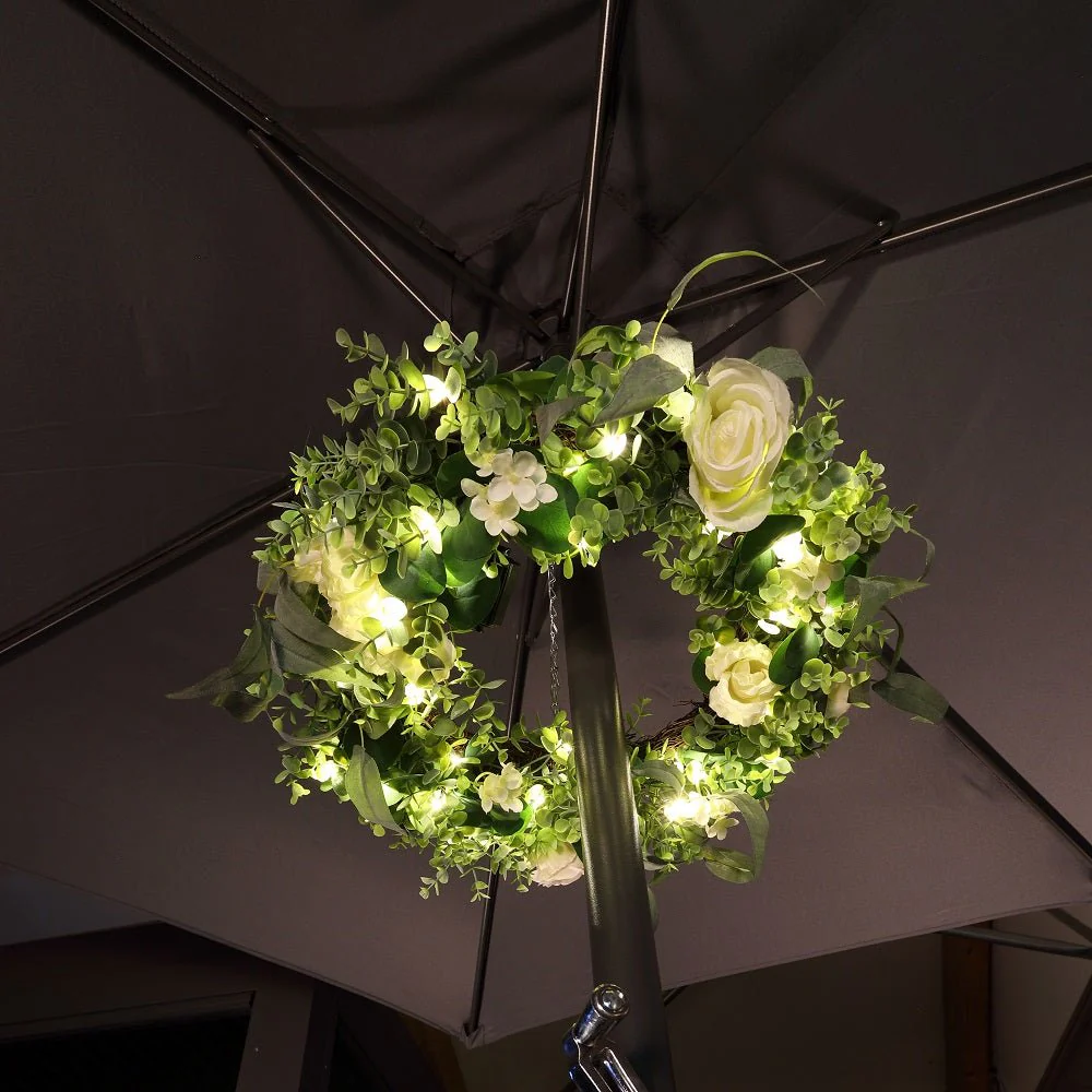 Noma Floral Wreath With Warm White Led's