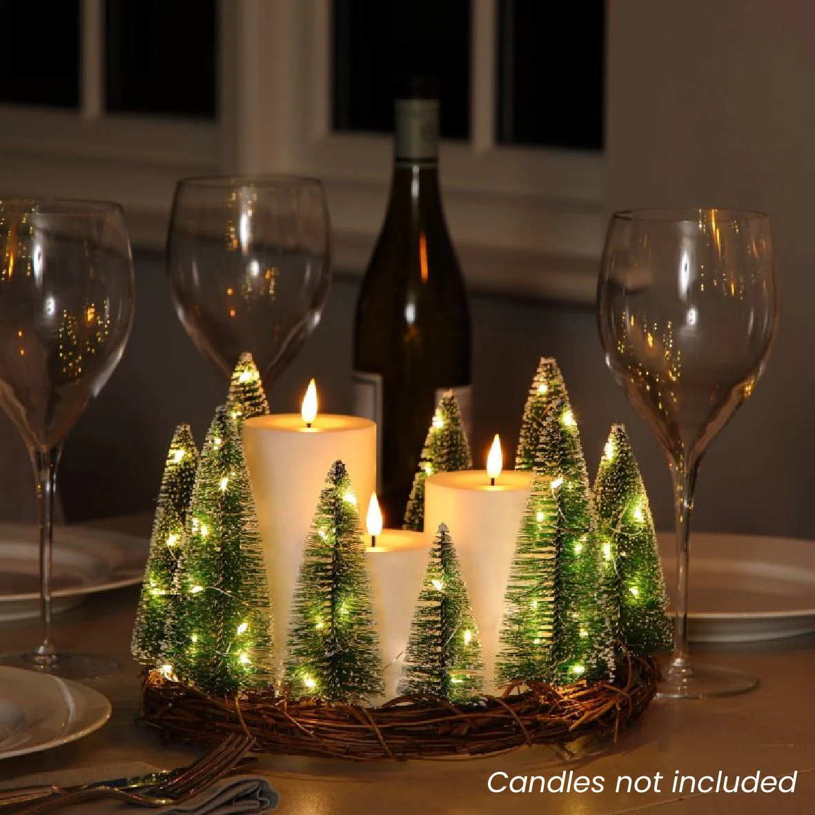 Noma Tree Table Wreath With Bristle Trees (Candles not incl.)