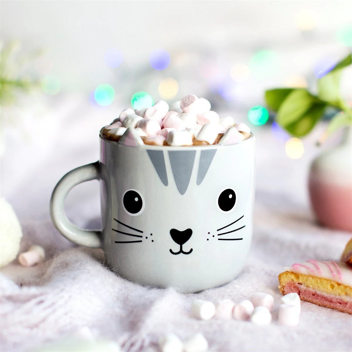 Nori Cat Kawaii Friends Grey Mug - Image 2