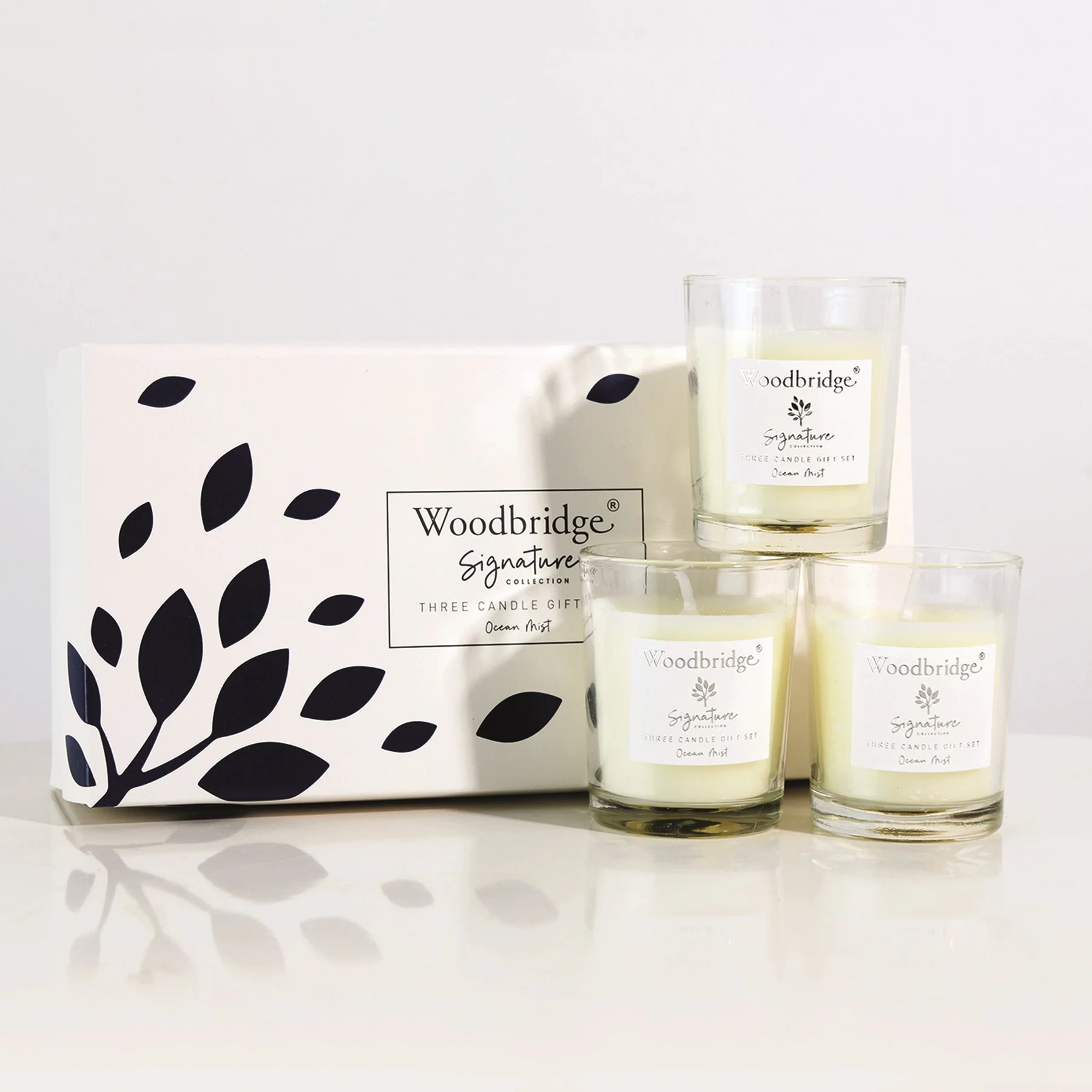 Ocean Mist Boxed Three Votive Candle Set by Woodbridge 3x50g
