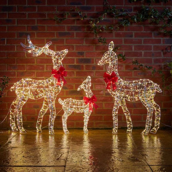 Opalight Silhouette Reindeer Family – 2D LED Decorative Display (Set of 3)