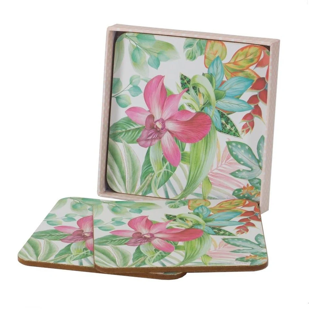 Orchid Cascade Coaster Set – Set of 4