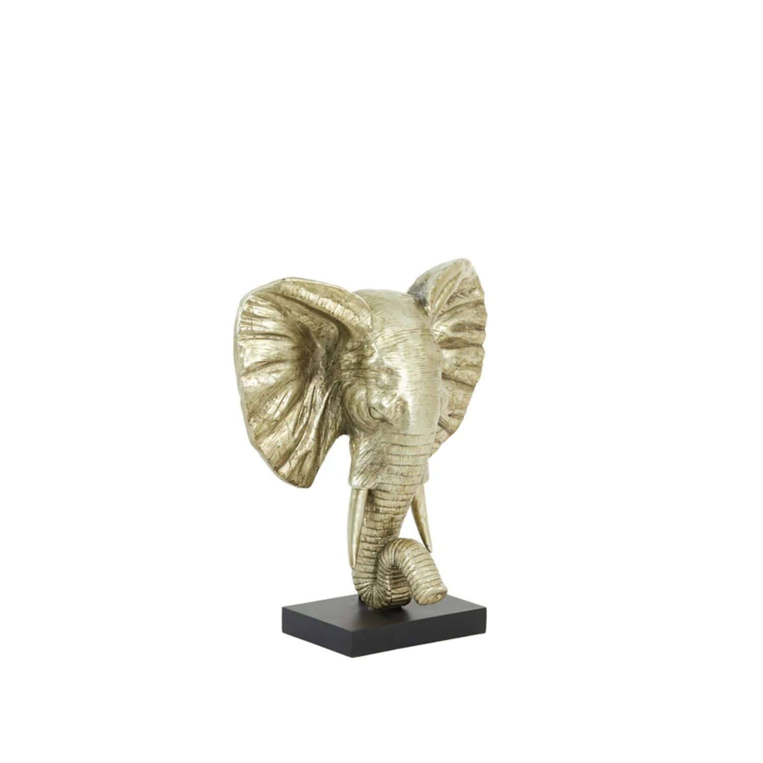 Ornament on Base 30 x 15 x 35.5cm ELEPHANT Light Gold - Image 3