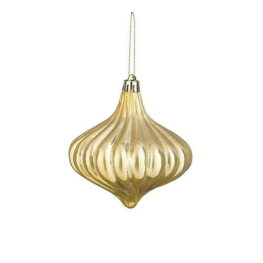 Ornament Onion Gold Pearl 9x10cm