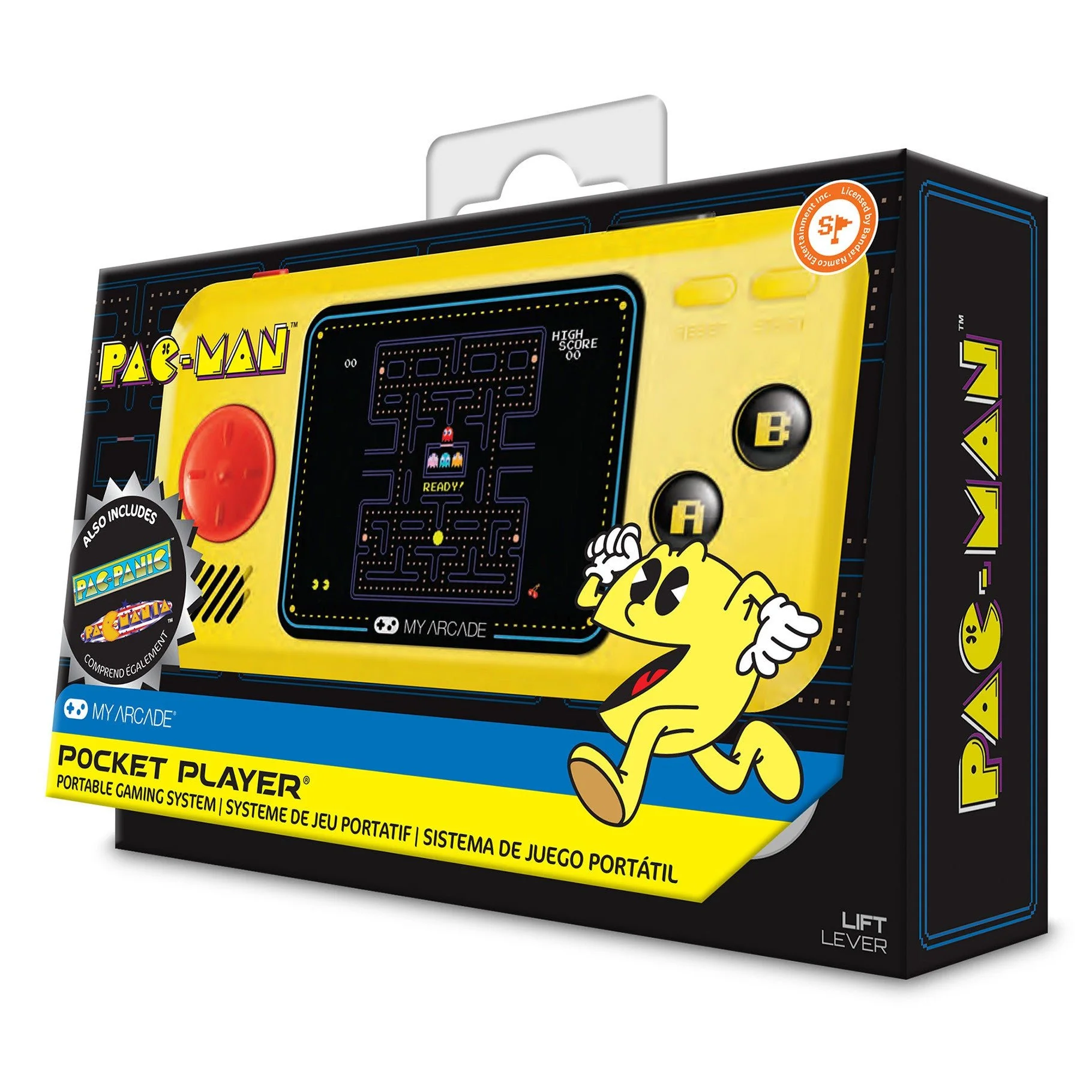 Pac-Man Pocket Player Portable Gaming System (3 Games In 1)
