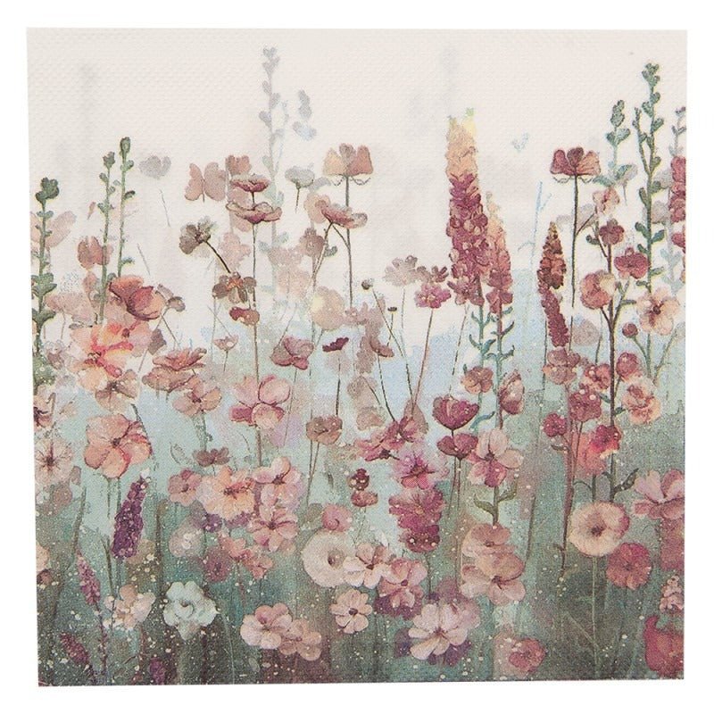 Pack of 20 Paper Napkins 33 x 33cm Pink Flowers