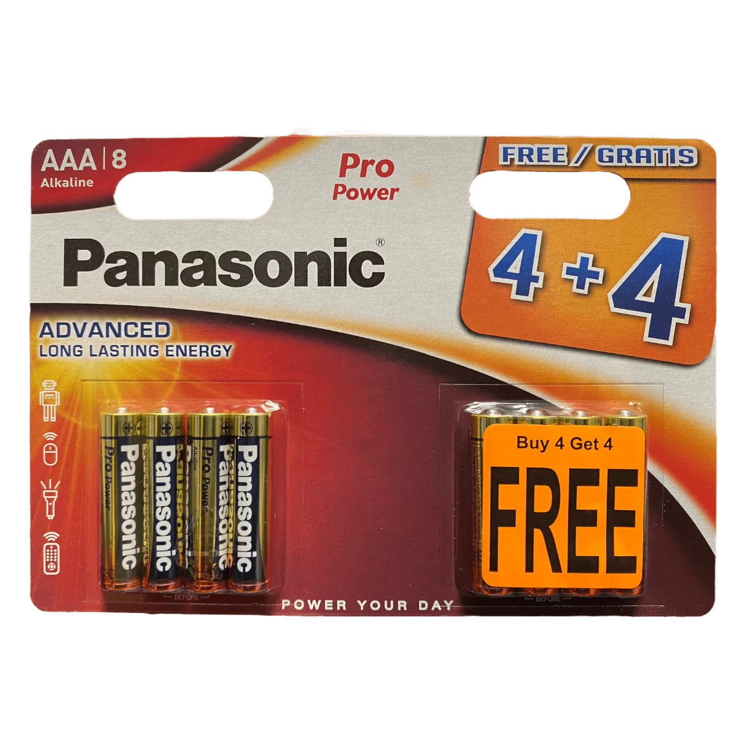 Panasonic Pro Power AAA Batteries 8 Pack (4 + 4 Free)