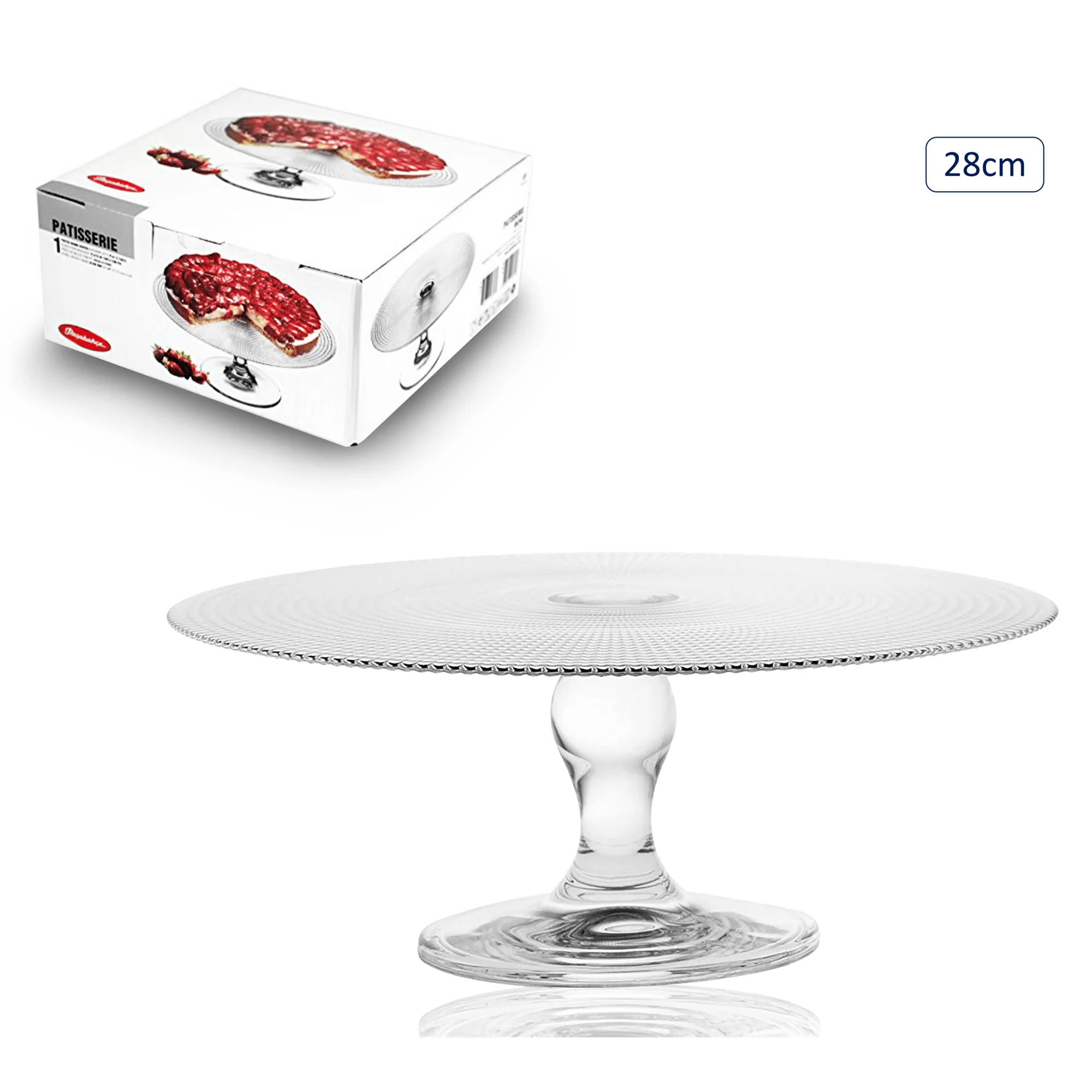 PASABAHCE Footed Glass Dish – 28cm