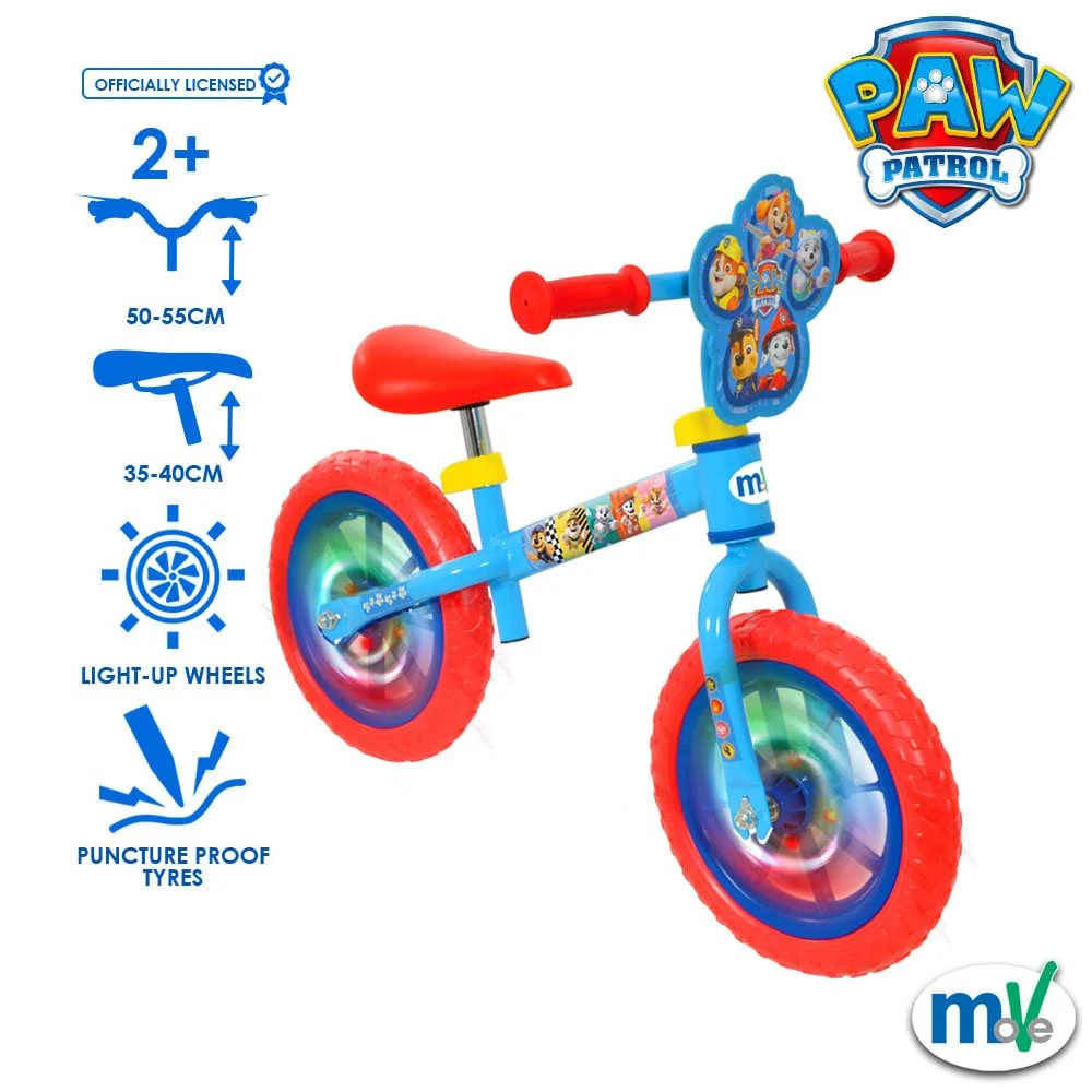 Paw Patrol 12" Balance Bike with Light up Wheels - Image 3