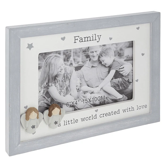 Pebble Angel 6x4 Photo Frame Family