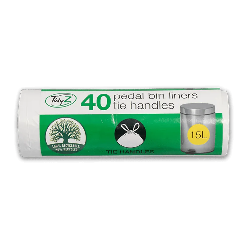 Pedal bin liners white 40pk 15L