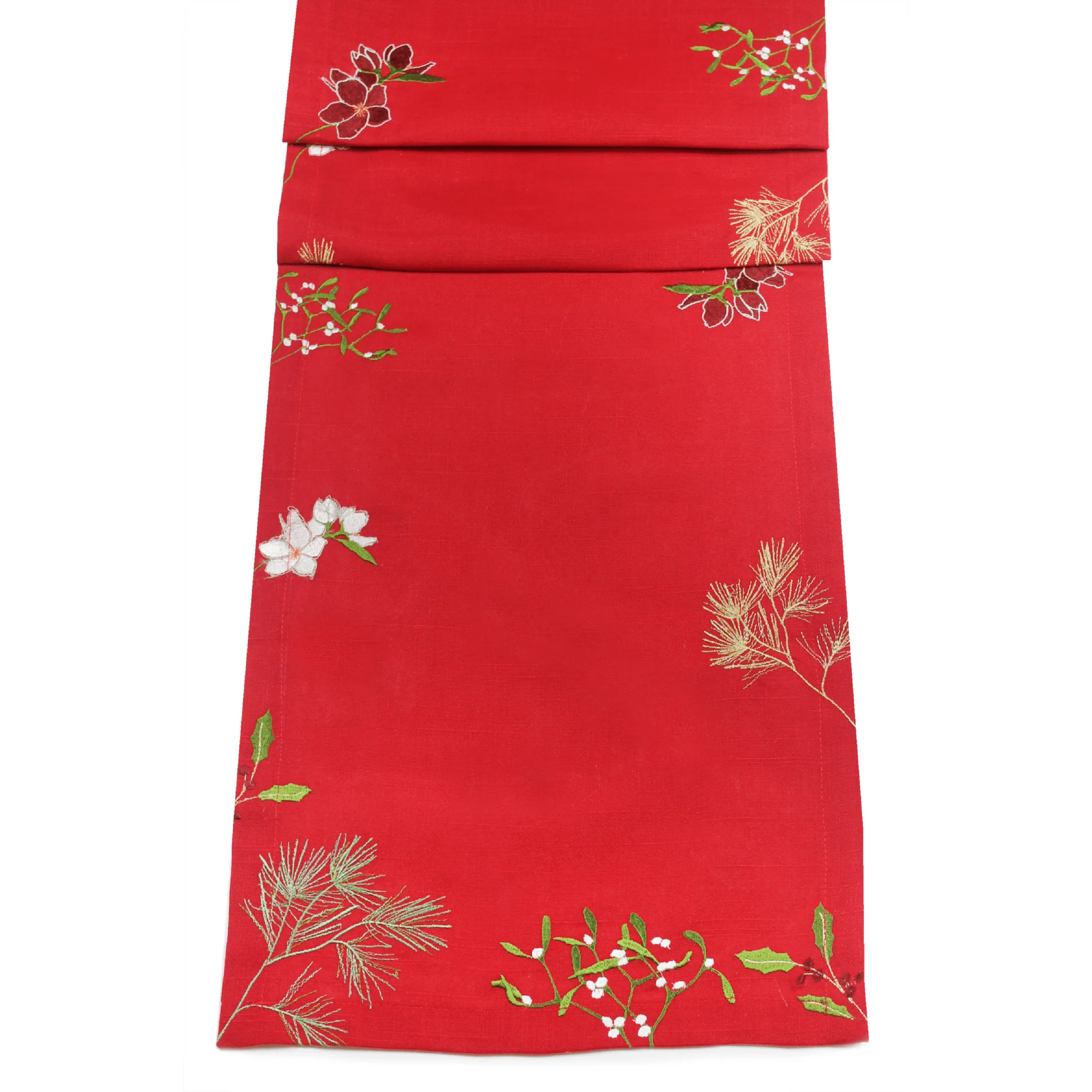 Peggy Wilkins Botanical Berries Red Table Runner – 14" x 75" (35 x 190 cm)