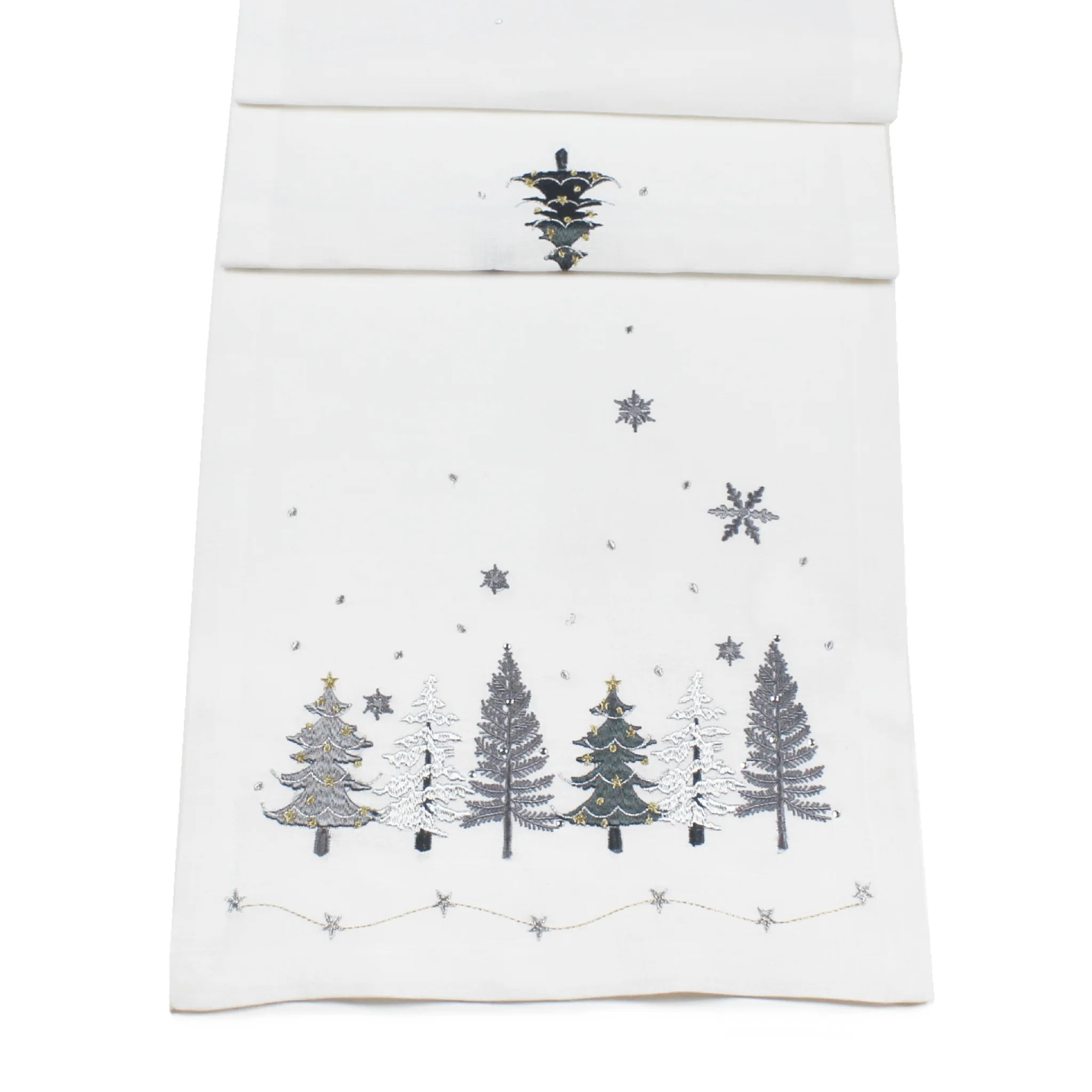 Peggy Wilkins Metallic Tree Table Runner – 14" x 75" (35 x 190 cm)