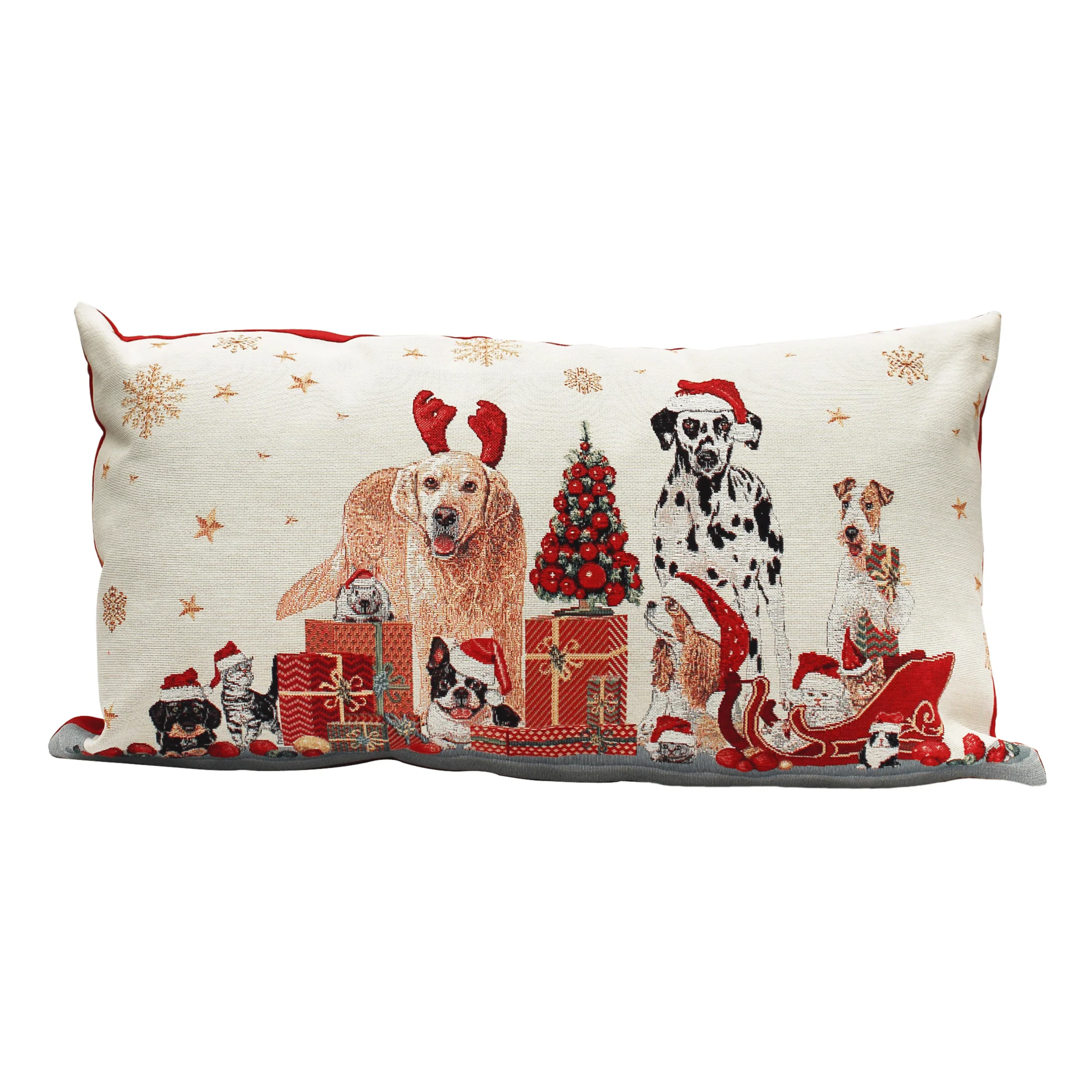 Peggy Wilkins Pets Christmas Tapestry Cushion 40x70cm