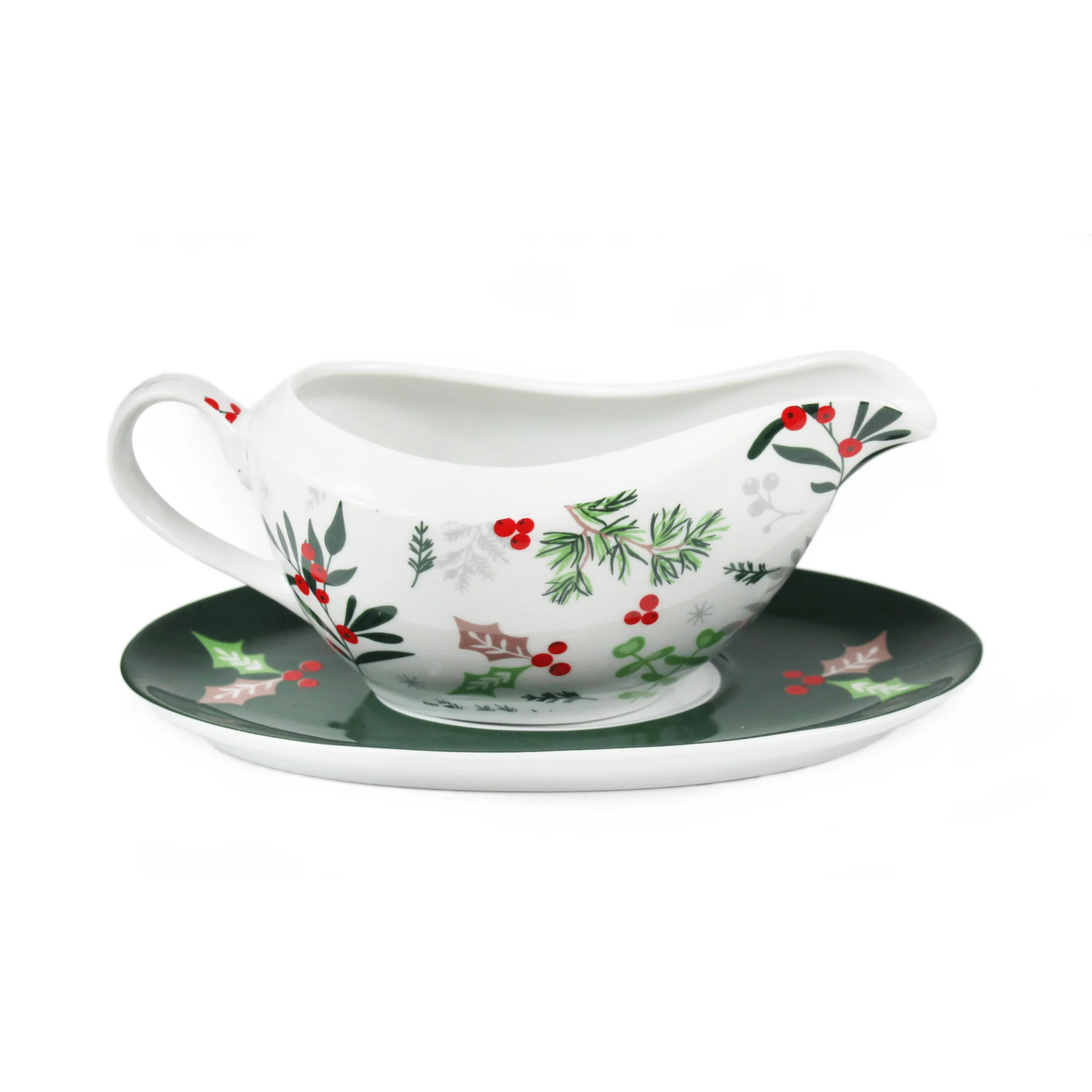 Peggy Wilkins Winter Hedgerow Ceramic Gravy Boat & Saucer Set