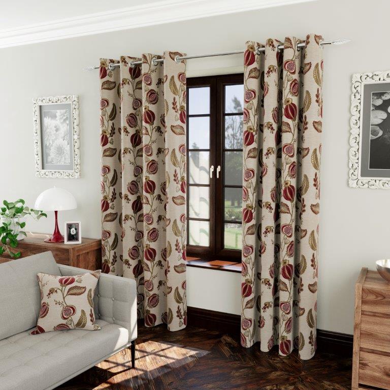 Petal 90" x 90” Lined Eyelet Curtains Rose Gold