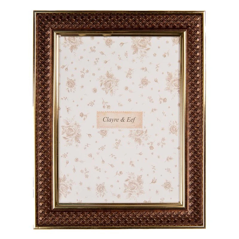 Photo Frame 13 x 18cm Brown Plastic Rectangle