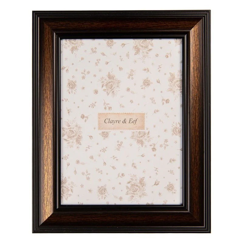 Photo Frame 13 x 18cm Brown Plastic Rectangle Baroque
