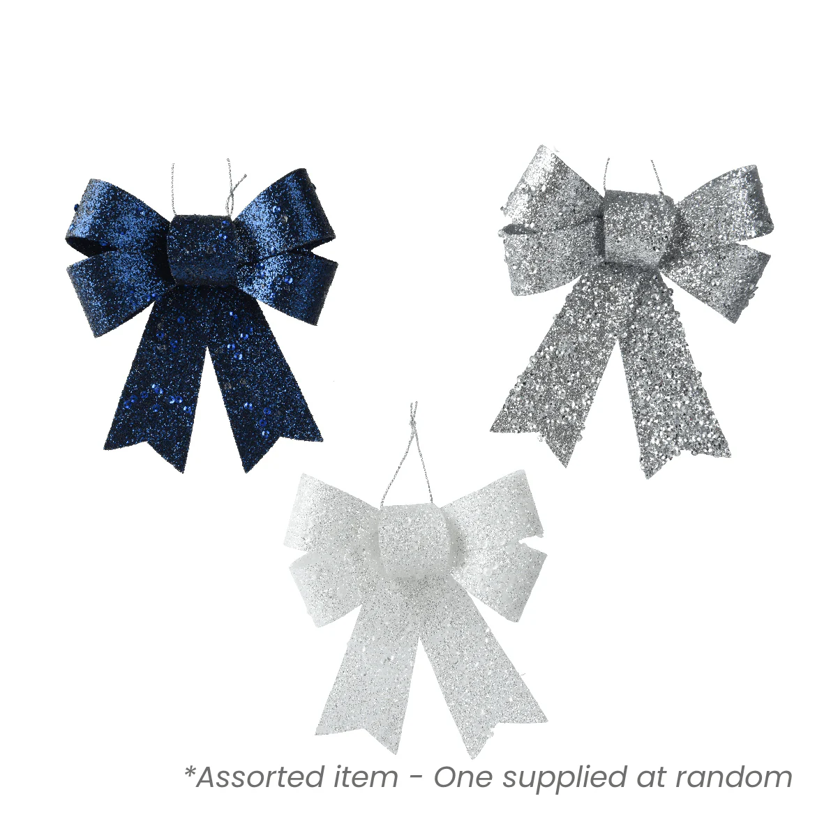 Plastic Christmas Bow 523682 Assorted - One Supplied*