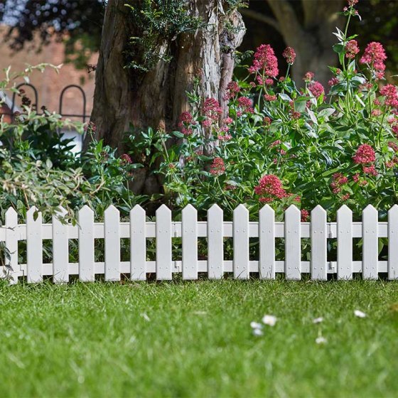 Plastic PicketFence, White, 20cm x 1.6m