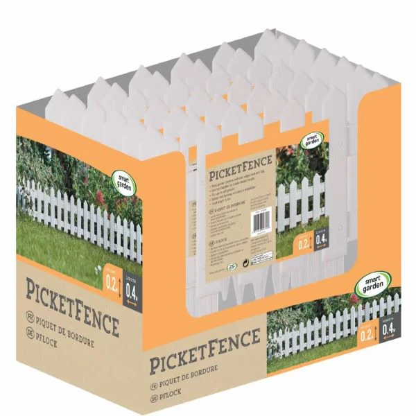 Plastic PicketFence, White, 20cm x 1.6m - Image 3