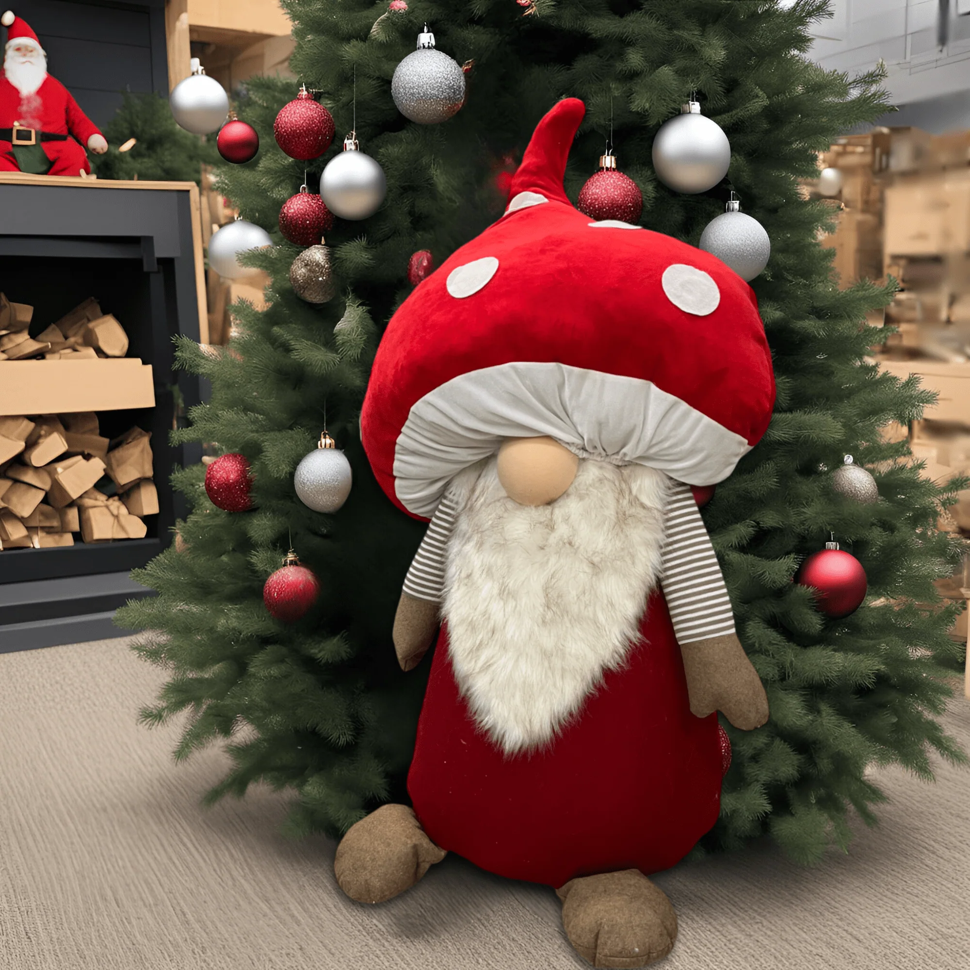 Plush Mushroom Gnome 106cm