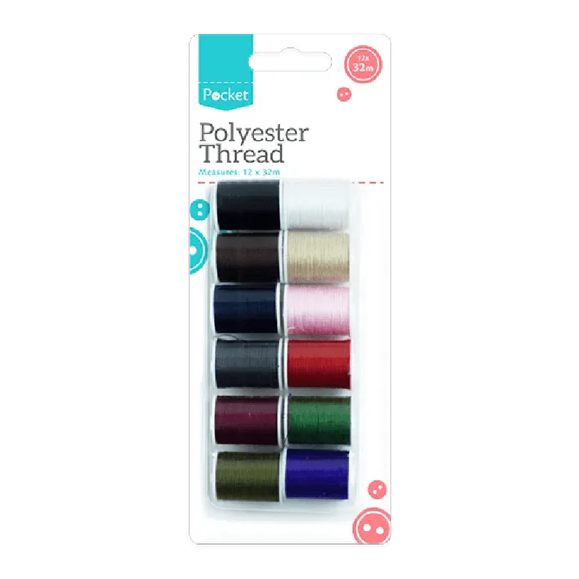 Polyester Thread 32m - 12 Pack