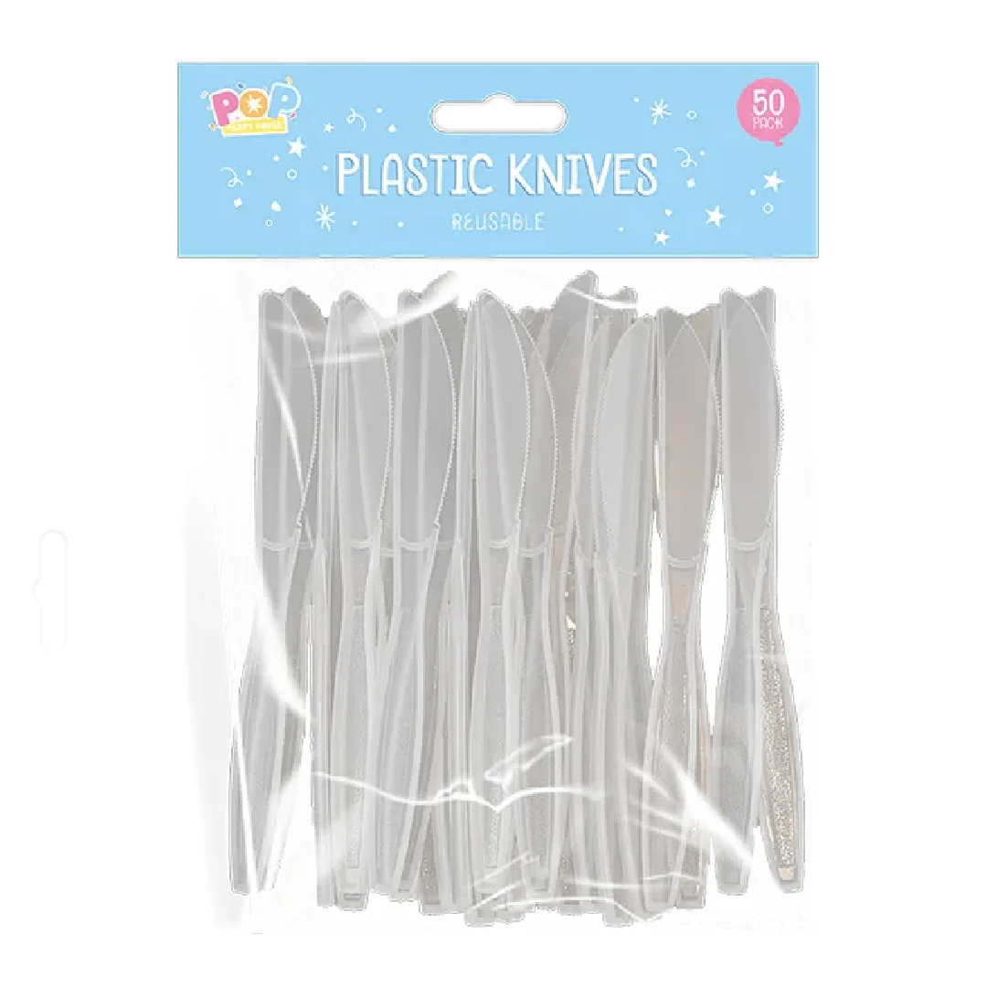 Pop Reusable Plastic Knives 50pk