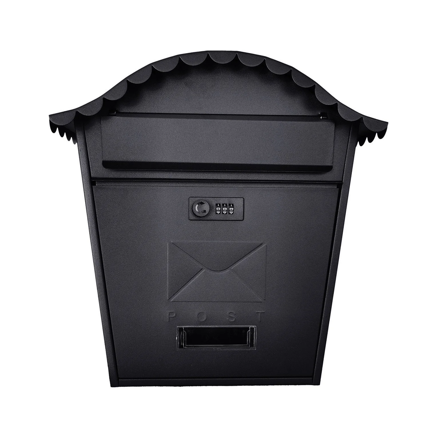 Postplus Traditional Post Box Matt Black Combo Lock
