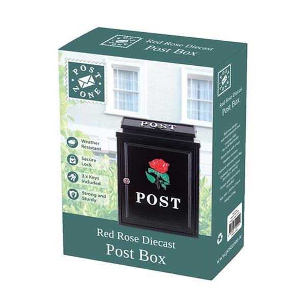 Postzone Diecast Post Box - Red Rose