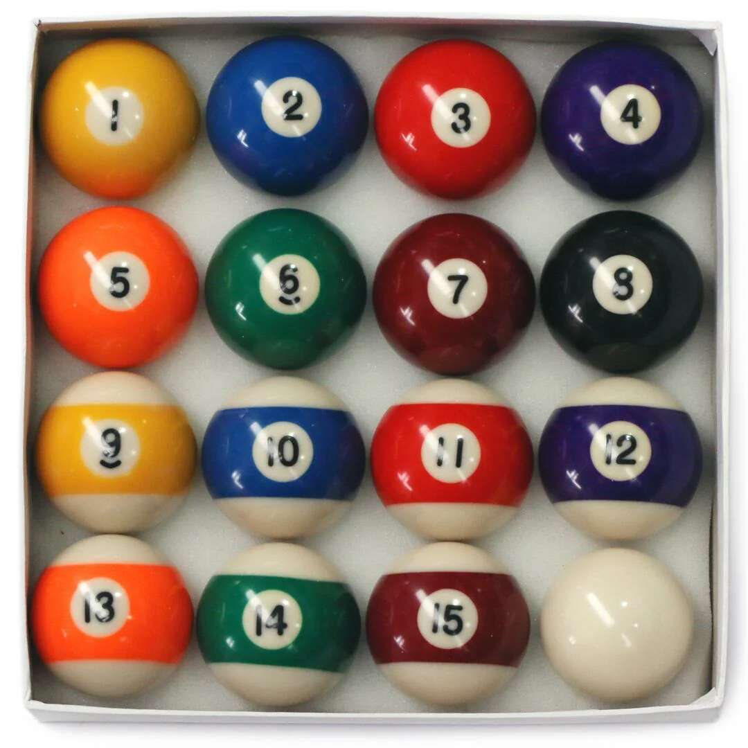 Pot Black Pool Balls & Triangle Set 48mm