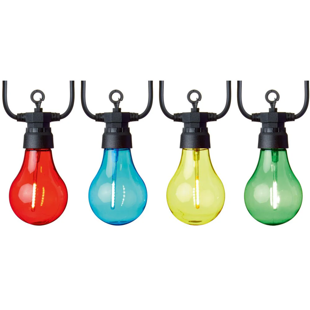 10 Outdoor Connectable Festoon Party Lights - Multi-Coloured FLV191200M - Image 2
