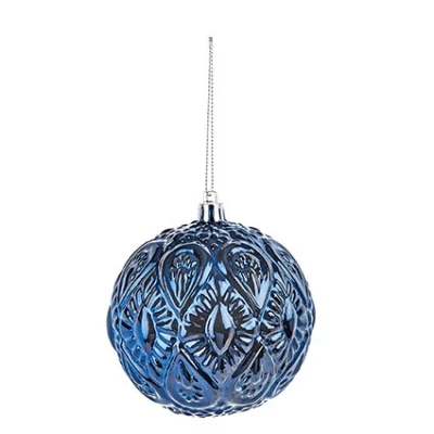 Premier 10cm Dark Blue Branch Bauble