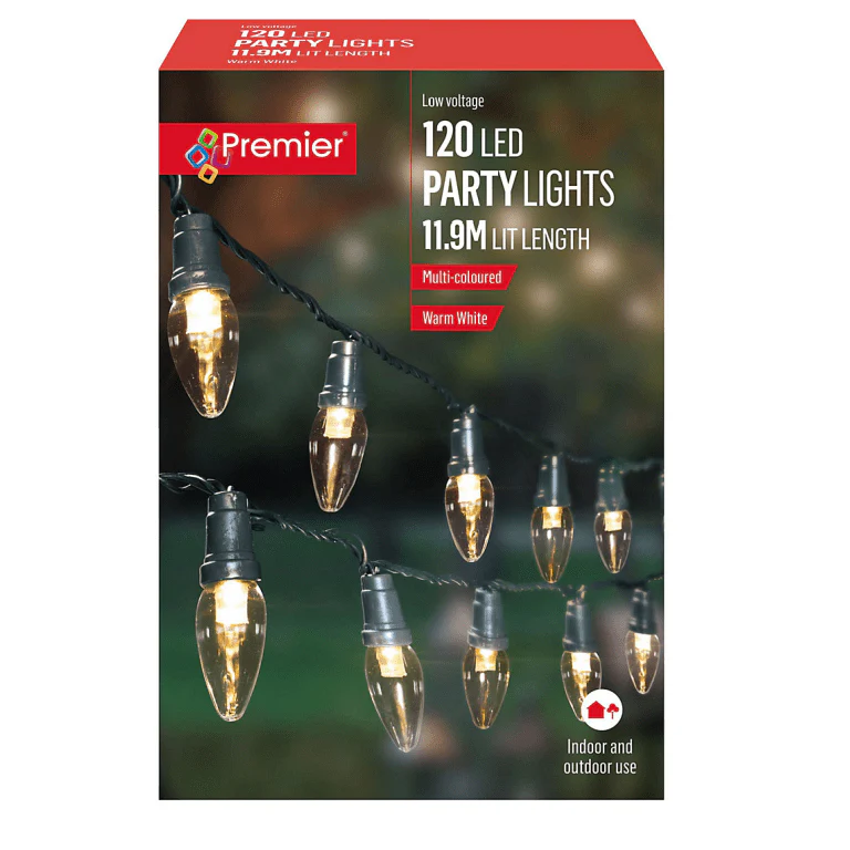 Premier 120 Large LED Multi-Action Party Lights – Warm White