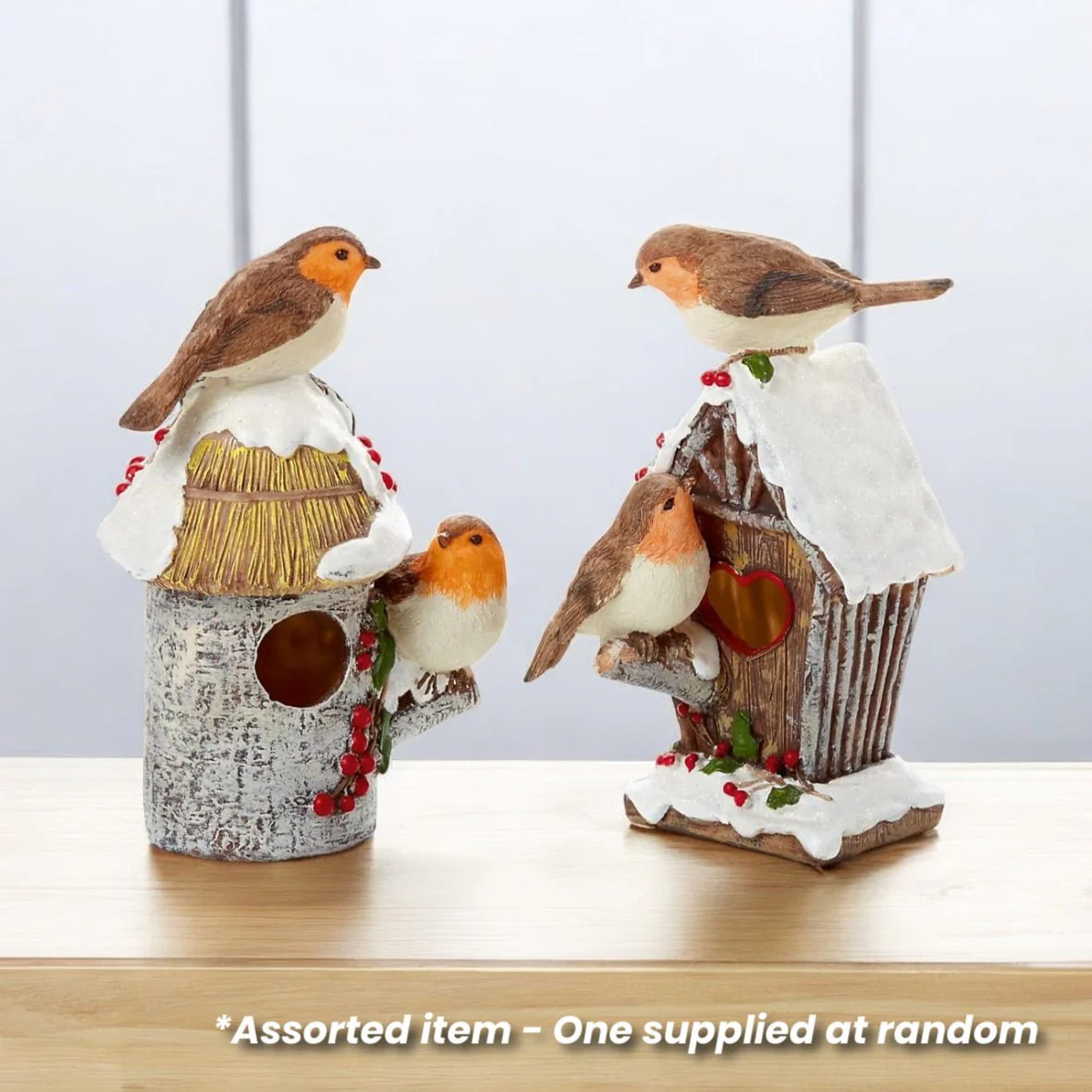 Premier 20cm Robin on Bird House Assorted - One Supplied*