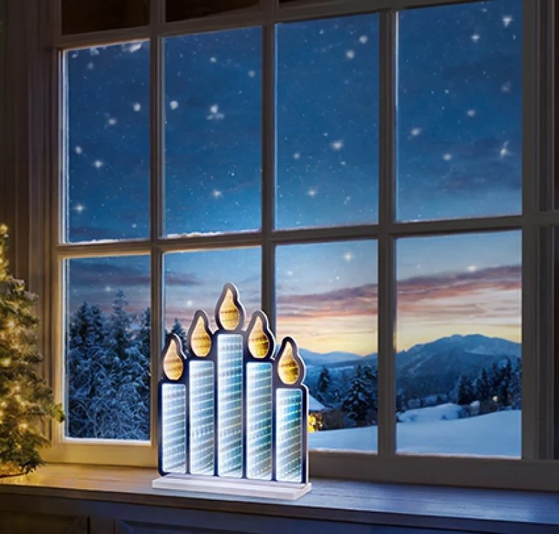 Premier 40cm Candle Bridge with Flickering Flame Infinity Mirror - Image 2