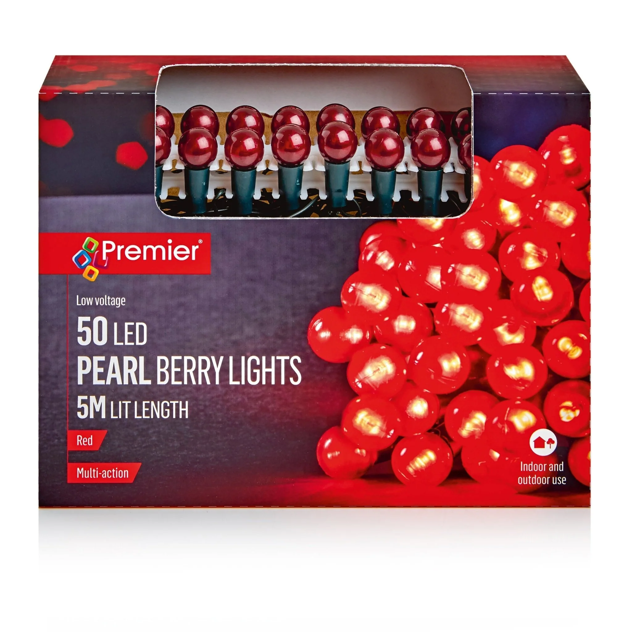 Premier 50 Multi Action Pearl Berry Lights – Red LED