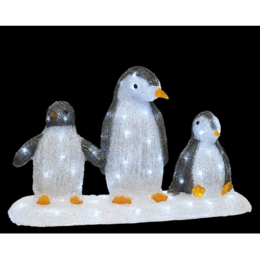 Premier - LED Acrylic Penguin Family - 3pce - Cool White 9500614