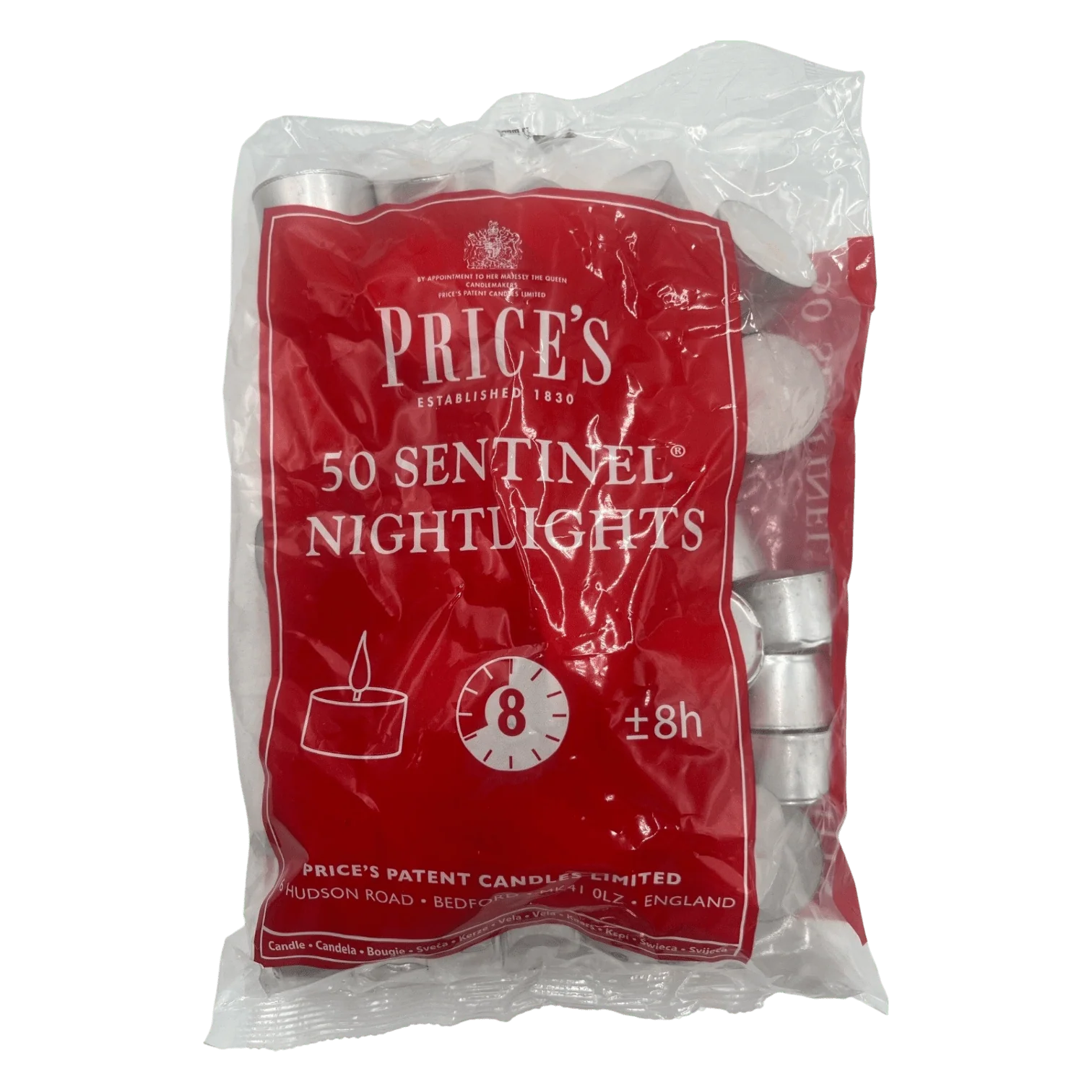 Price’s Candles Sentinel Nightlights – Pack of 50 (8-Hour Burn Time)